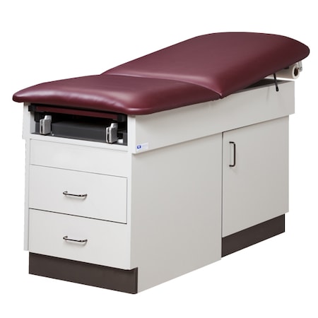 Family Practice Table W/ Drawer, Maple Coat, Color: Burgundy